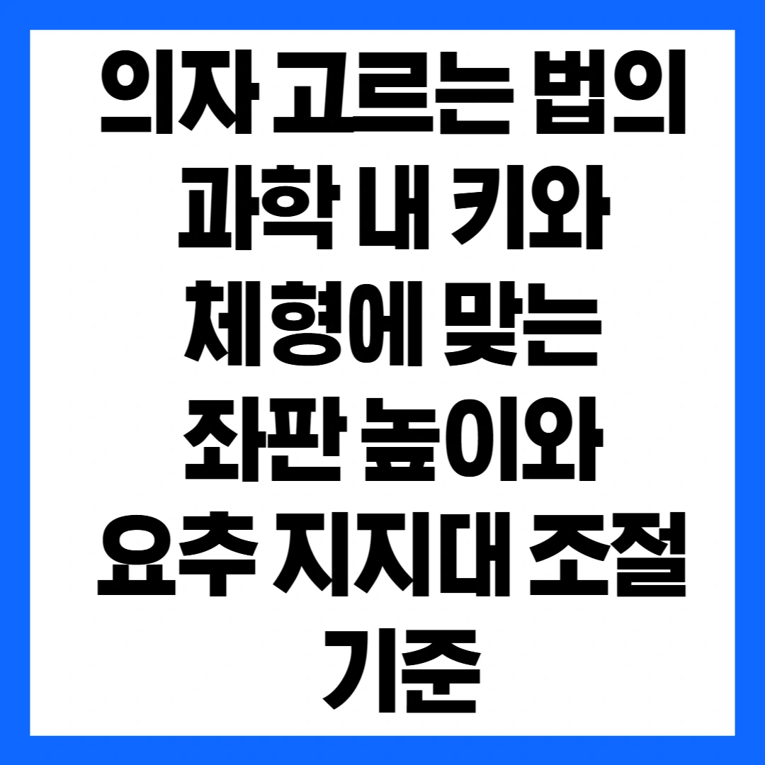 의자 고르는 법의 과학