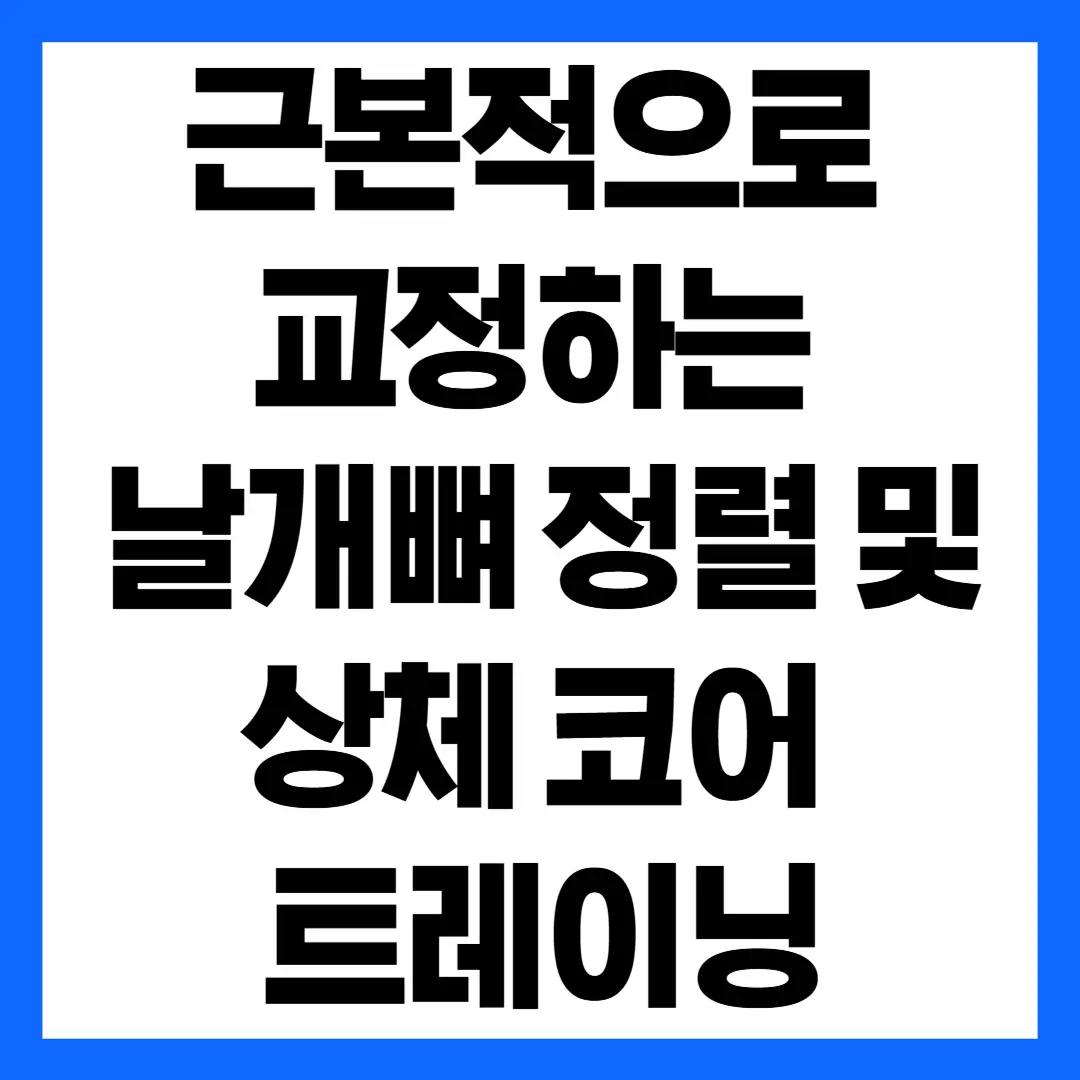 근본적으로 교정하는 날개뼈 정렬 및 상체 코어 트레이닝