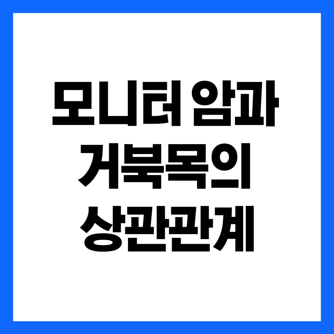 모니터 암과 거북목 관계