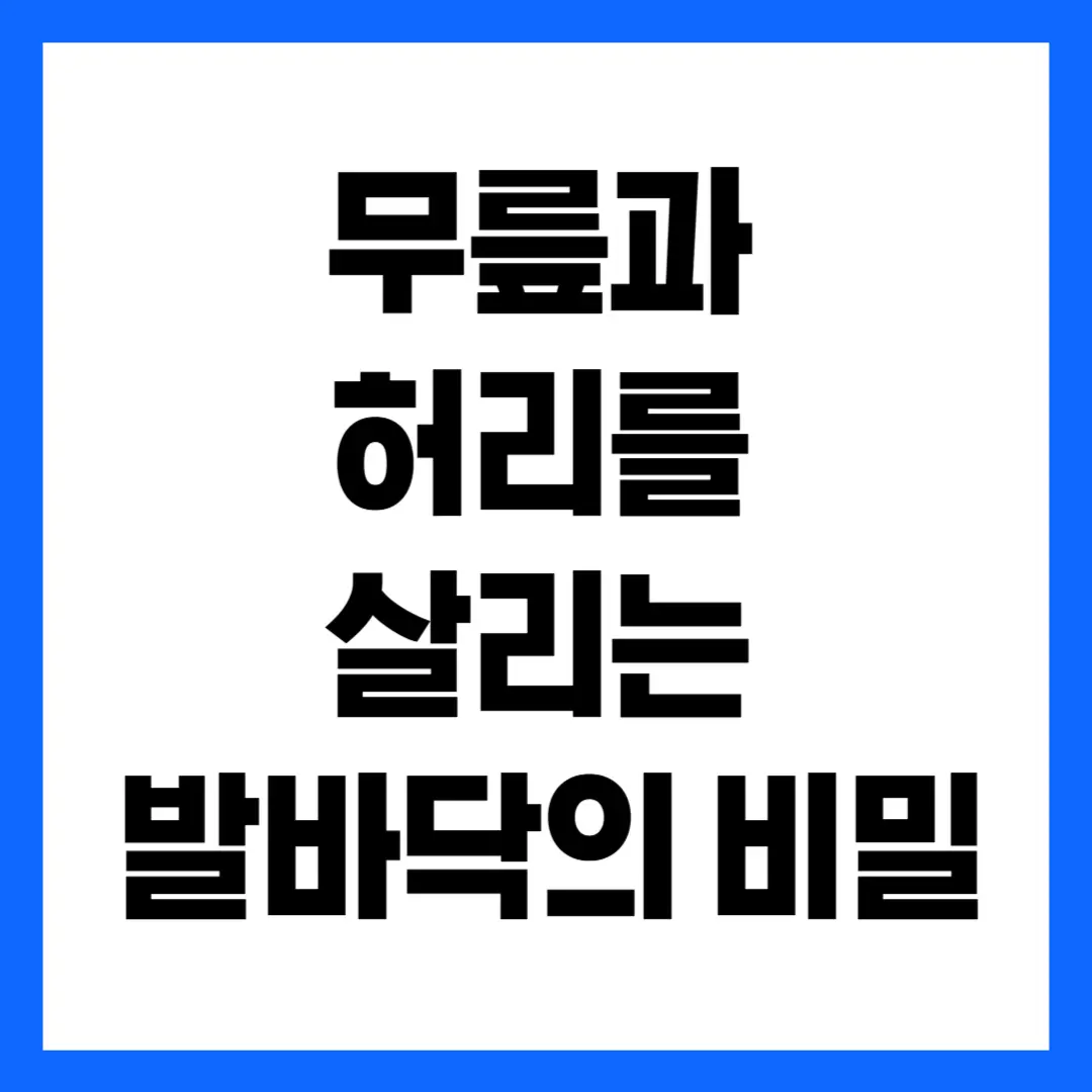 무릎과 허리를 살리는 발바닥의 비밀